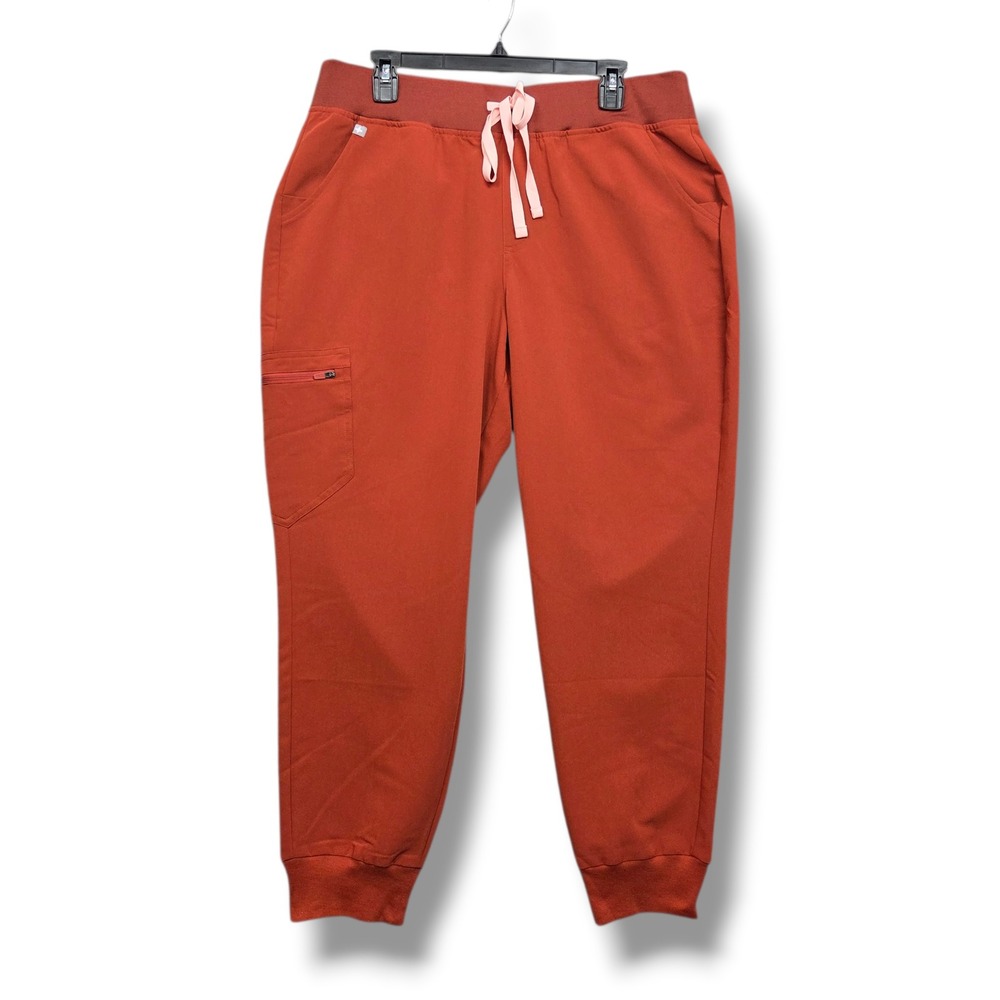 Figs Zamora Jogger Scrub Pants Womens XL‎ Petite Orange W23SW2017P